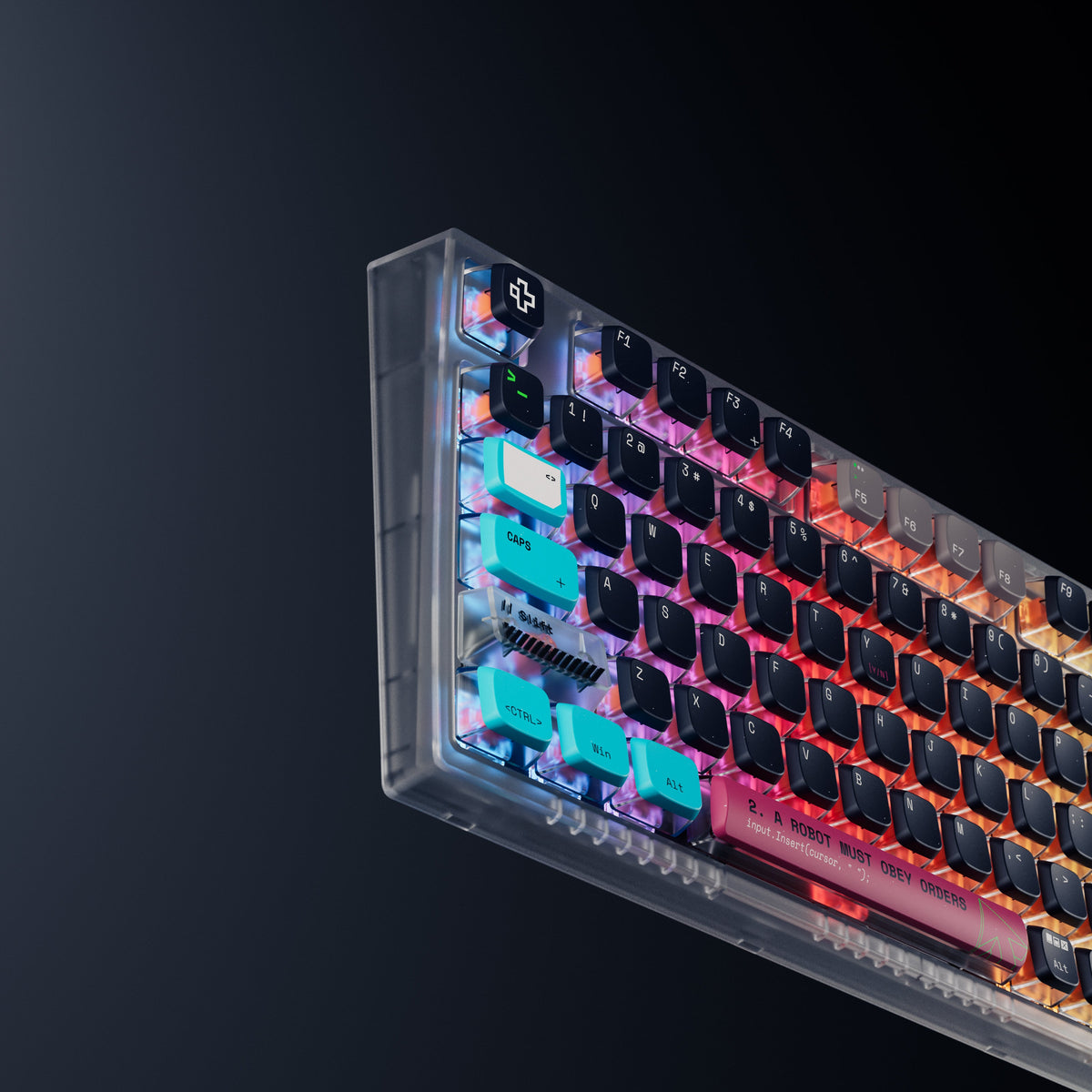 QwertyKey75 Terminal – vezeték nélküli mechanikus gamer billentyűzet, hot-swap, Full RGB, QMK/VIA, gasket mount