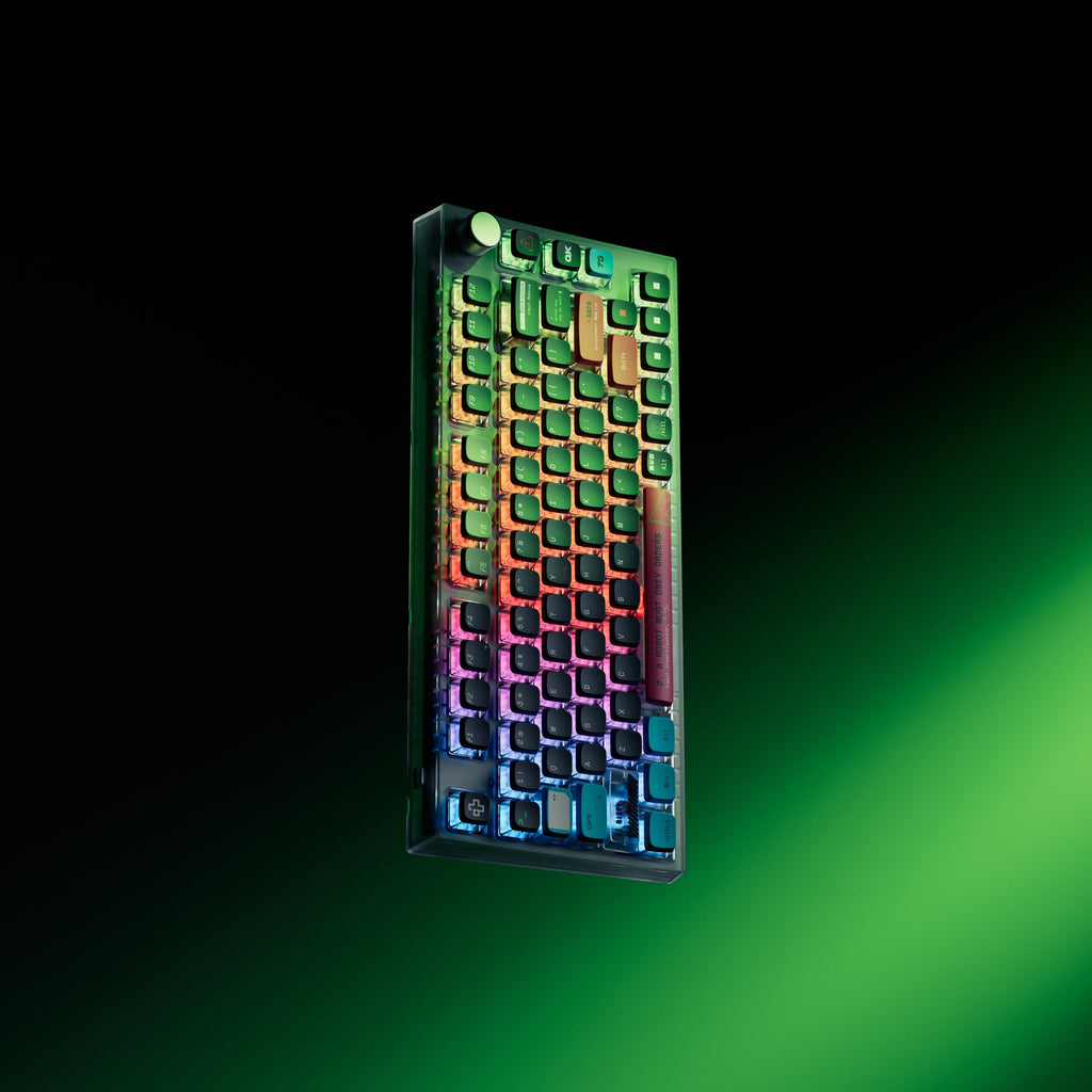 QwertyKey75 Terminal – vezeték nélküli mechanikus gamer billentyűzet, hot-swap, Full RGB, QMK/VIA, gasket mount