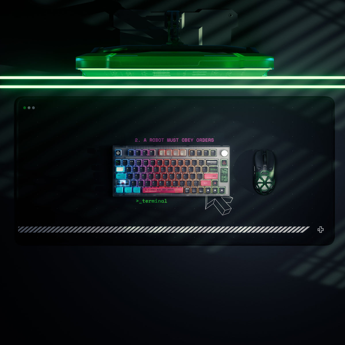 QwertyKey75 Terminal – vezeték nélküli mechanikus gamer billentyűzet, hot-swap, Full RGB, QMK/VIA, gasket mount