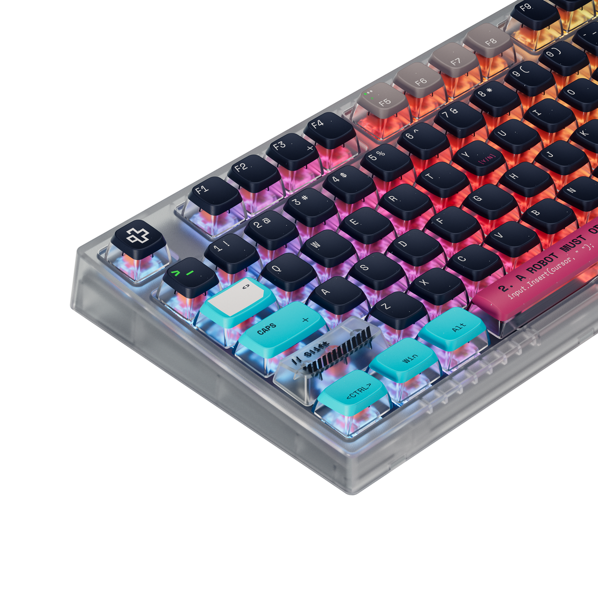 QwertyKey75 Terminal – vezeték nélküli mechanikus gamer billentyűzet, hot-swap, Full RGB, QMK/VIA, gasket mount