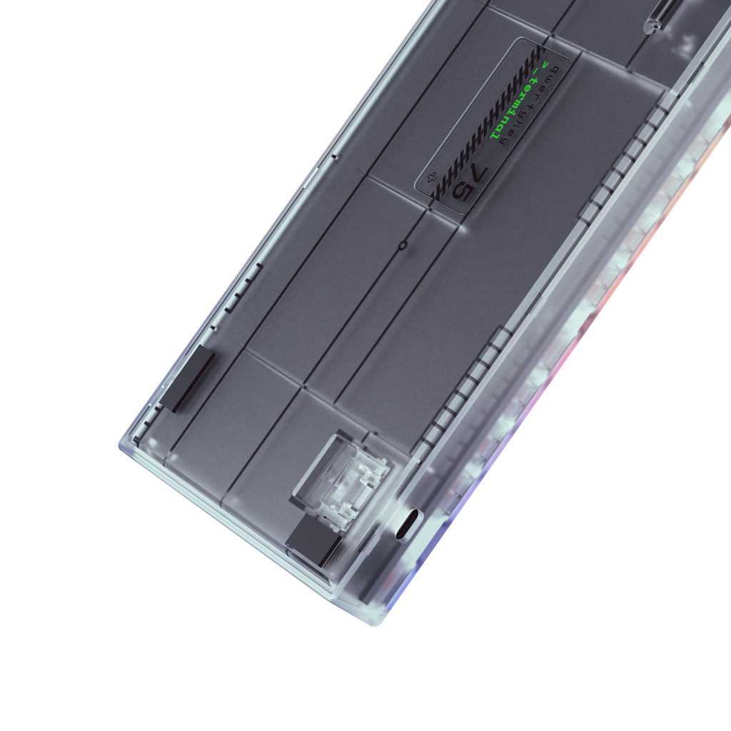QwertyKey75 Terminal – vezeték nélküli mechanikus gamer billentyűzet, hot-swap, Full RGB, QMK/VIA, gasket mount