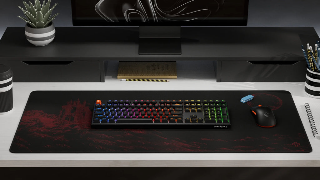 QwertyKey H100 Pro V2 fekete – vezeték nélküli mechanikus gamer billentyűzet, hot-swap, gasket, Full RGB
