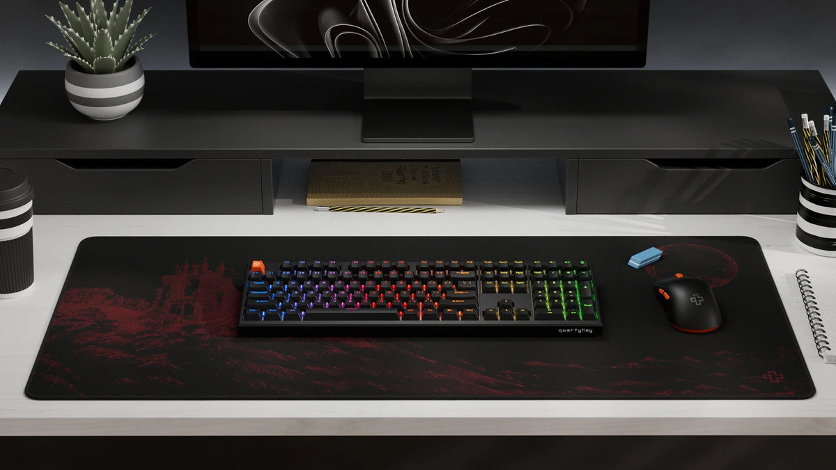 QwertyKey H100 Pro V2 fekete – vezeték nélküli mechanikus gamer billentyűzet, hot-swap, gasket, Full RGB