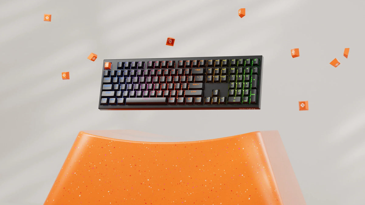 QwertyKey H100 Pro V2 fekete – vezeték nélküli mechanikus gamer billentyűzet, hot-swap, gasket, Full RGB