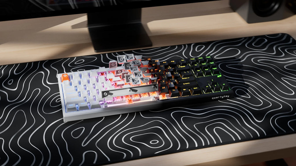 QwertyKey H87 Pro V2 fekete – vezeték nélküli mechanikus gamer billentyűzet, hot-swap, gasket, Full RGB