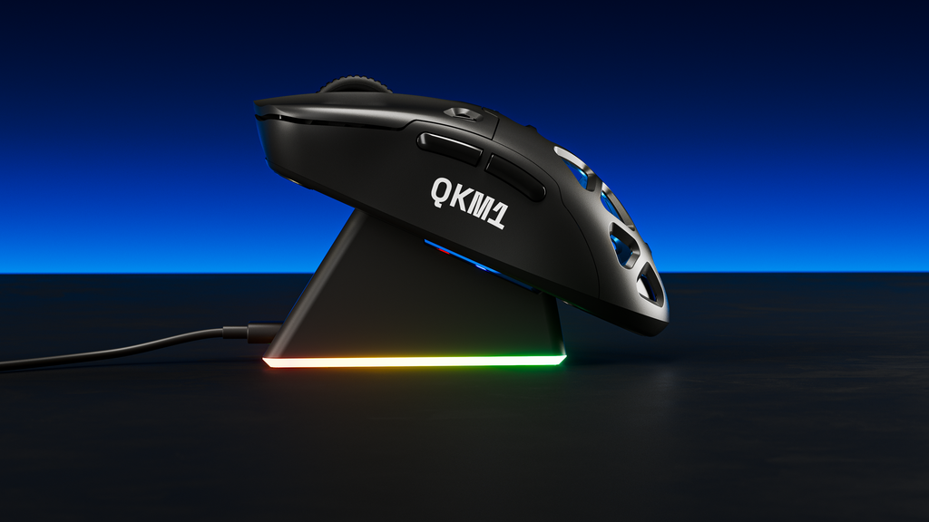 QwertyKey QKM1 vezeték nélküli Bluetooth egér töltődokkal, fekete