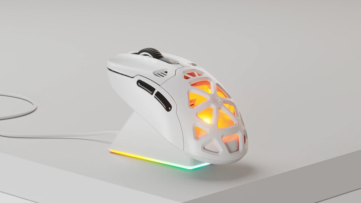 QwertyKey QKM1 vezeték nélküli Bluetooth egér töltődokkal, fehér