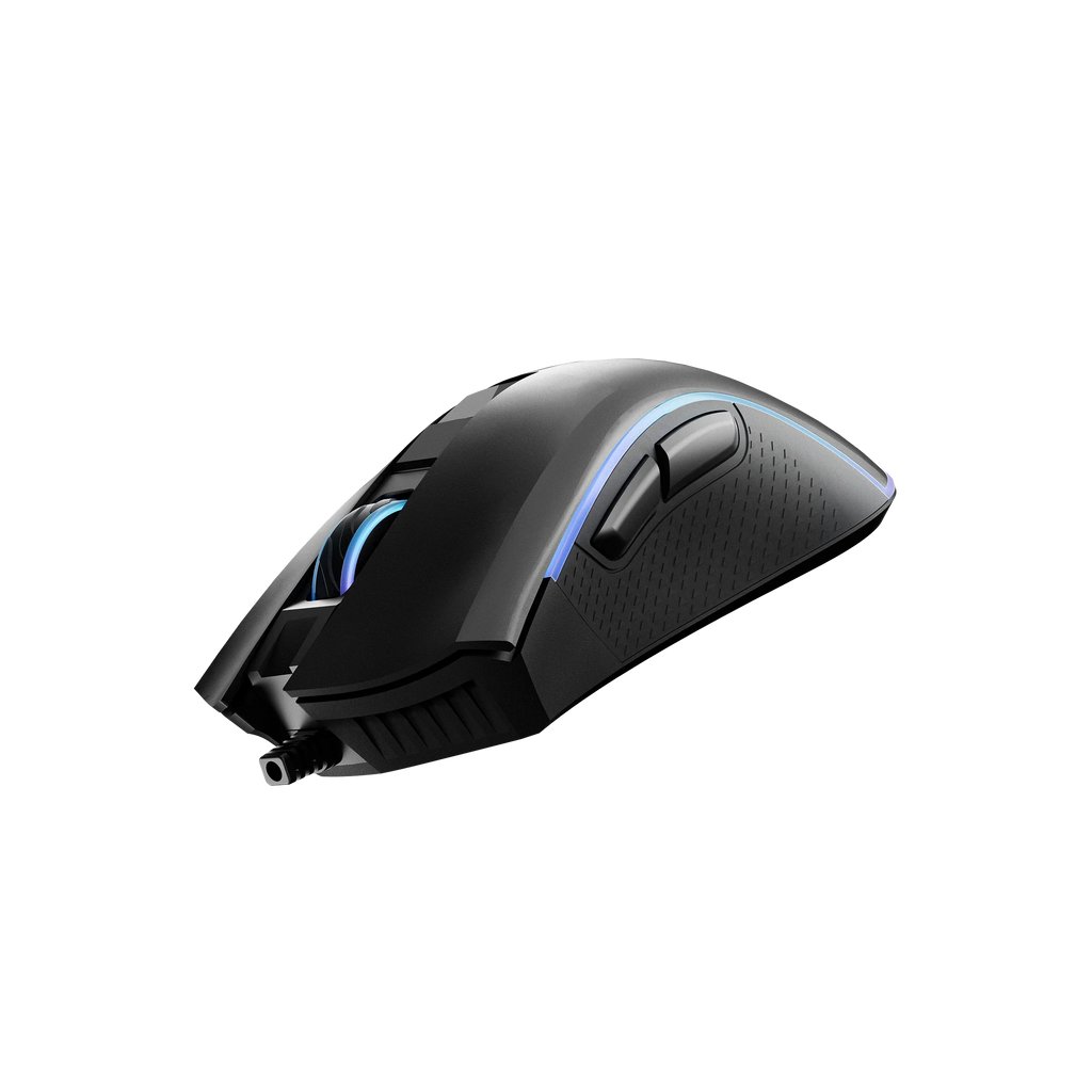 QwertyKey Forge Black RGB gamer egér, 12 000 DPI, szoftverrel