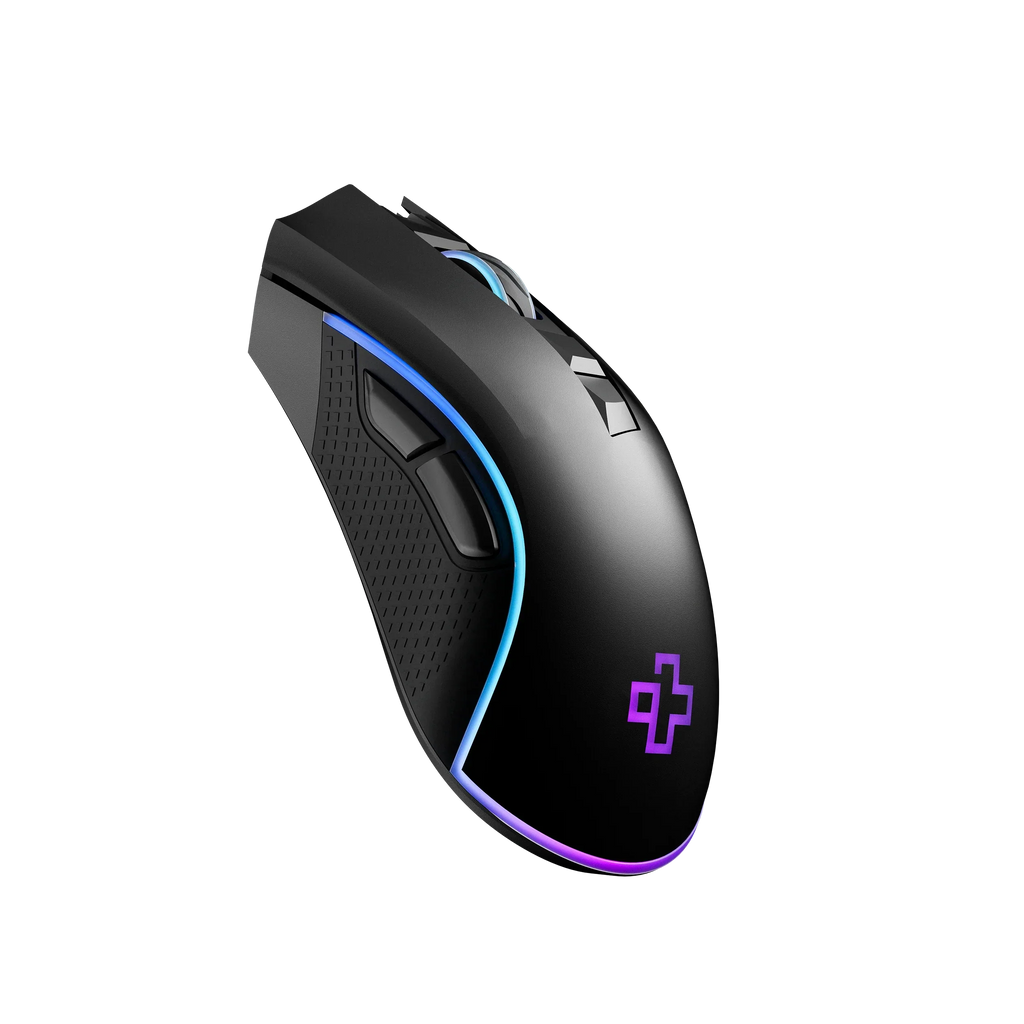 QwertyKey Forge Black RGB gamer egér, 12 000 DPI, szoftverrel