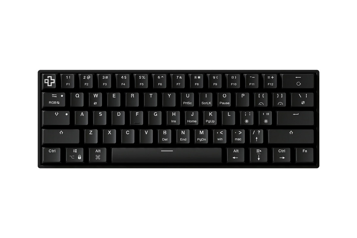 QwertyKey H61 Split Black – mechanikus gamer billentyűzet, hot-swap, Full RGB