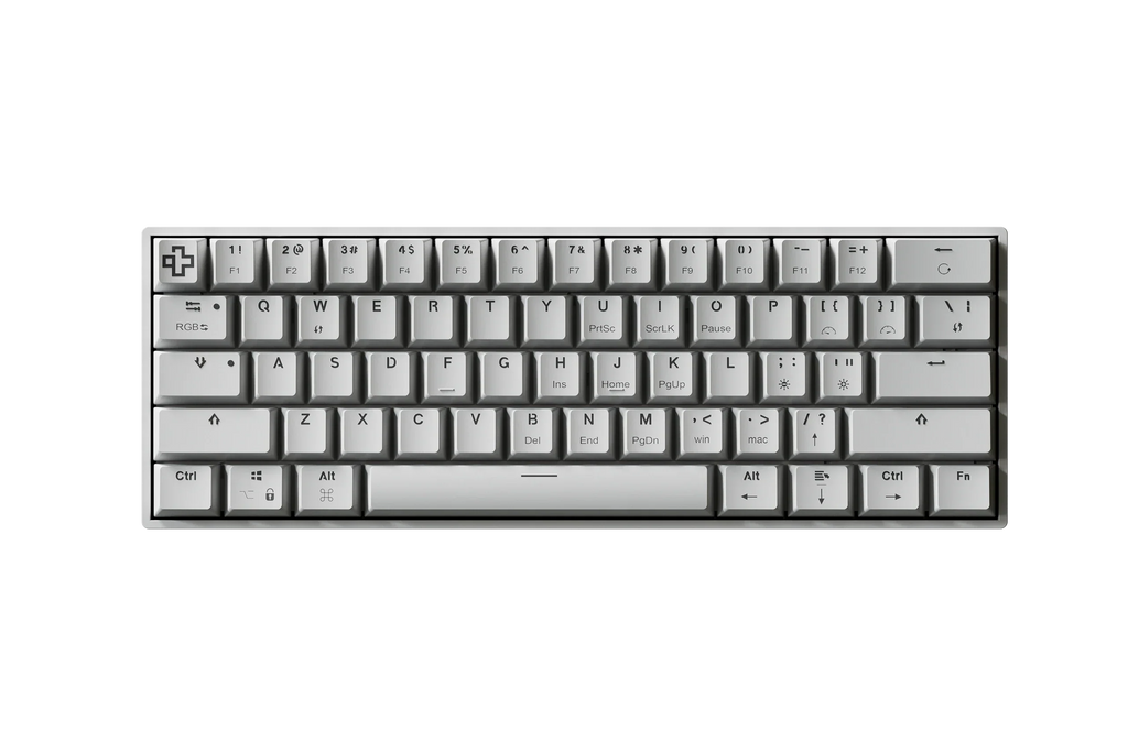 QwertyKey H61 Split White – mechanikus gamer billentyűzet, hot-swap, Full RGB