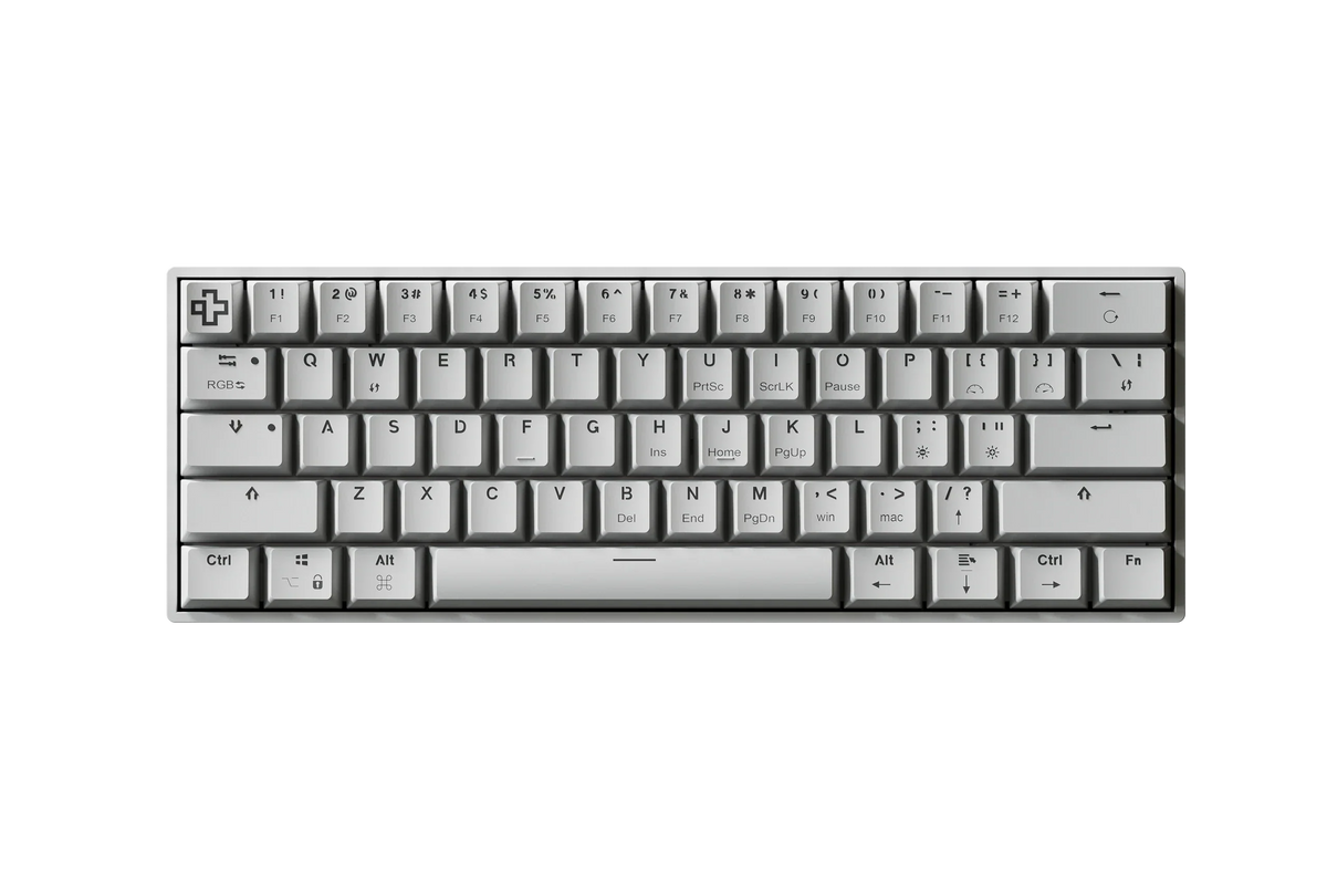 QwertyKey H61 Split White – mechanikus gamer billentyűzet, hot-swap, Full RGB