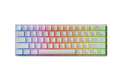 QwertyKey H61 Split White – mechanikus gamer billentyűzet, hot-swap, Full RGB