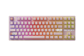 QwertyKey H87 Pink – vezeték nélküli mechanikus gamer billentyűzet, hot-swap, Full RGB