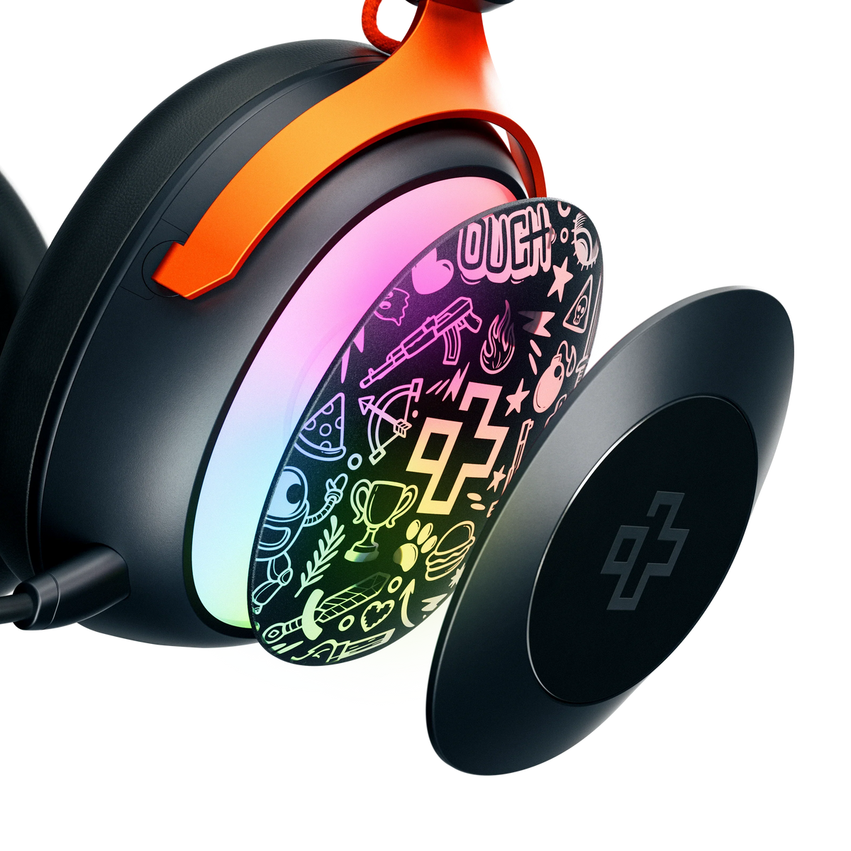 QwertyKey Pulse vezeték nélküli gamer headset, háromféle csatlakozás, RGB, szoftver, mikrofon AI zajszűréssel