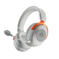 QwertyKey Pulse White vezeték nélküli gamer headset, háromféle csatlakozás, RGB, szoftver, mikrofon AI zajszűréssel