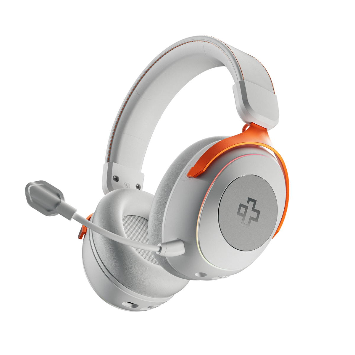 QwertyKey Pulse White vezeték nélküli gamer headset, háromféle csatlakozás, RGB, szoftver, mikrofon AI zajszűréssel