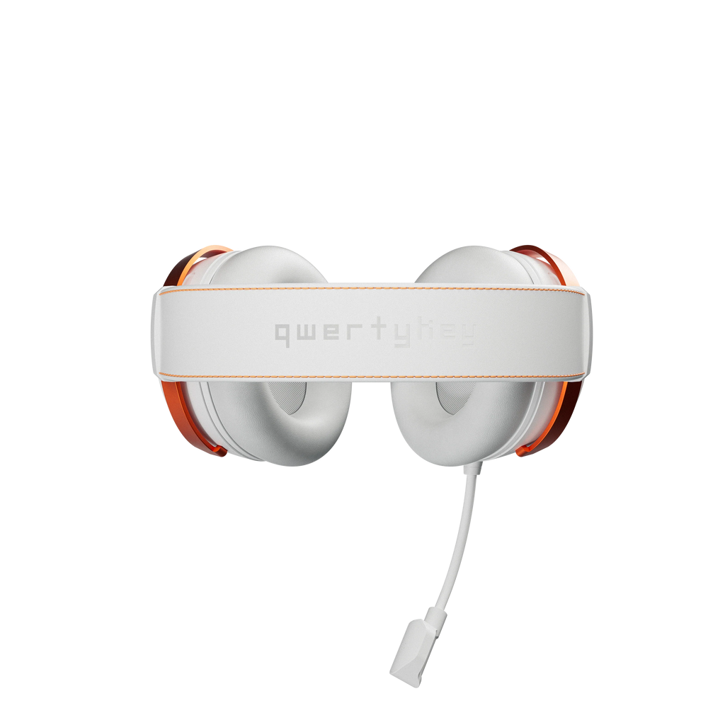 QwertyKey Pulse White vezeték nélküli gamer headset, háromféle csatlakozás, RGB, szoftver, mikrofon AI zajszűréssel