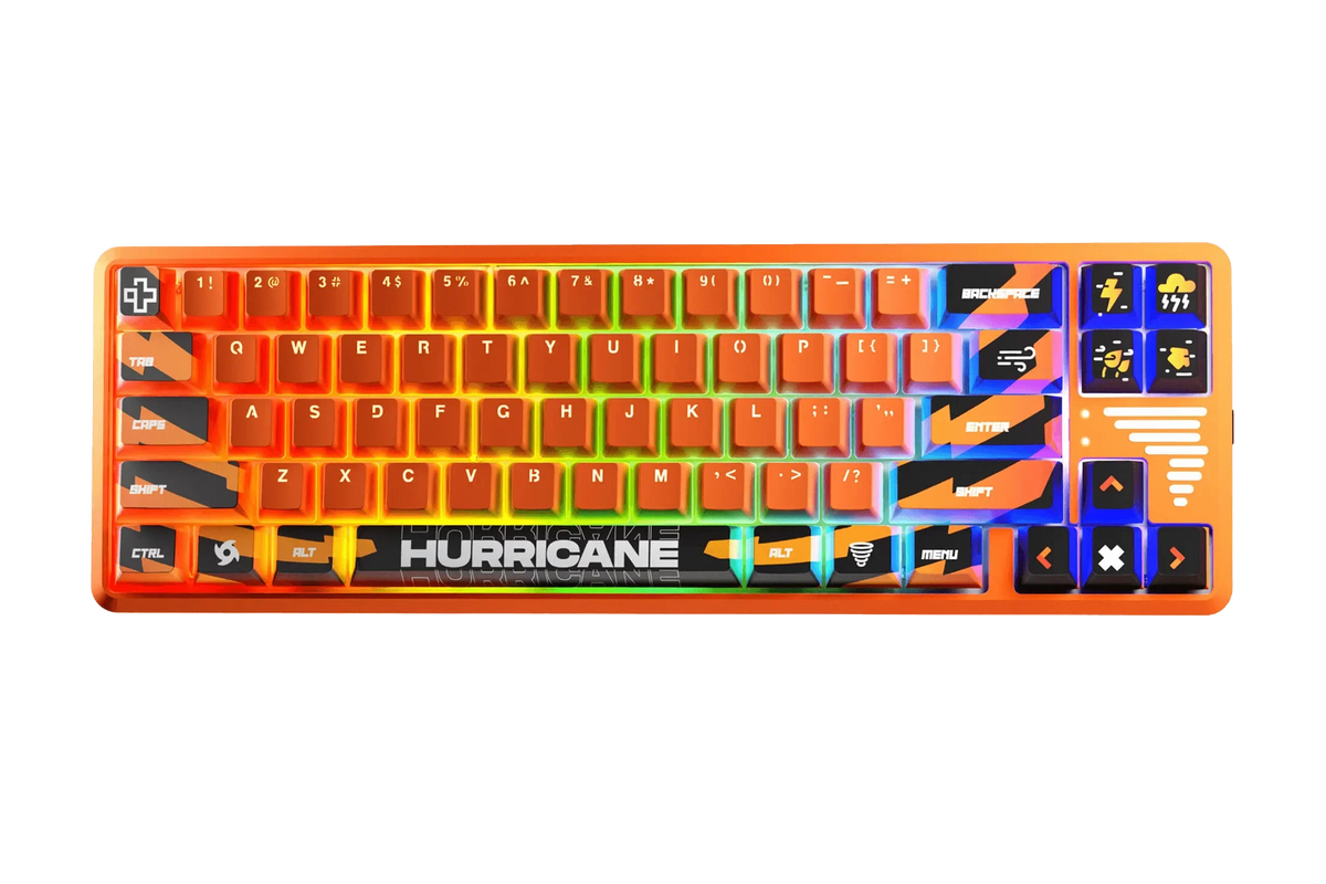 QwertyKey65 Hurricane – mechanikus gamer billentyűzet, hot-swap, Full RGB