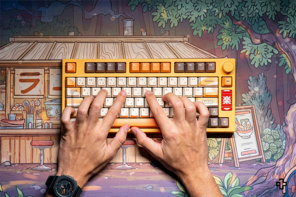 QwertyKey Ramen gamer asztali egérpad, vízálló, varrott szélek, 4 mm, csúszásmentes gumitalp