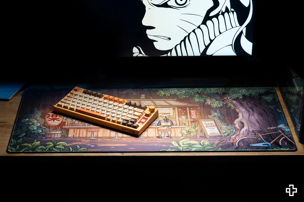 QwertyKey Ramen gamer asztali egérpad, vízálló, varrott szélek, 4 mm, csúszásmentes gumitalp