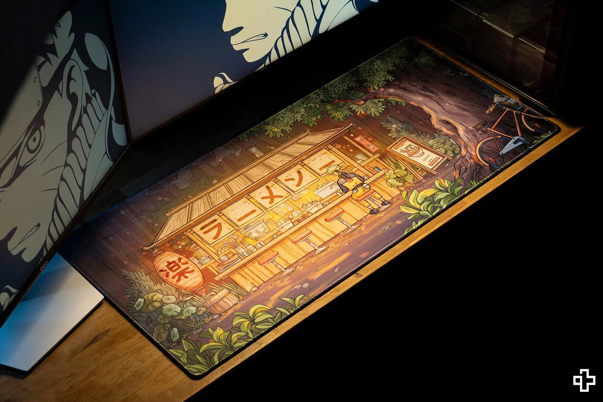 QwertyKey Ramen gamer asztali egérpad, vízálló, varrott szélek, 4 mm, csúszásmentes gumitalp