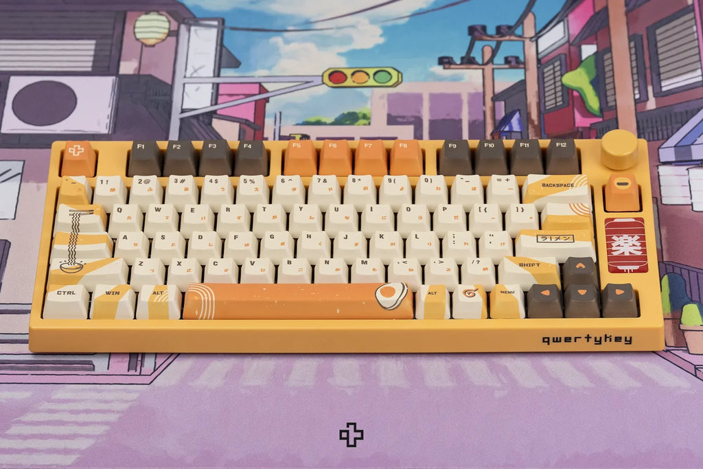 QwertyKey75 Ramen – vezeték nélküli mechanikus gamer billentyűzet, hot-swap, Full RGB, gasket mount