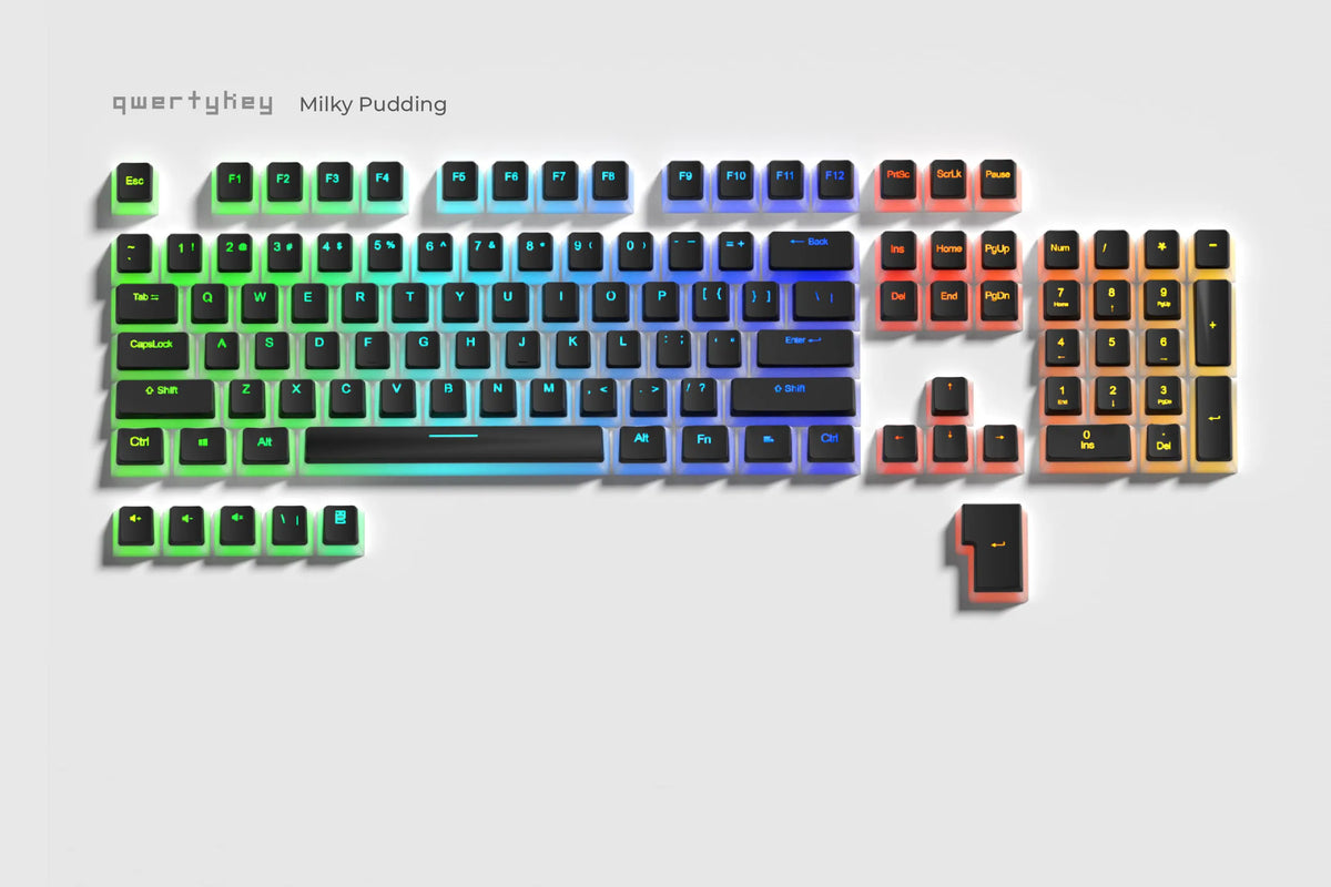 Milky Pudding áttetsző OEM profilú PBT keycap szett