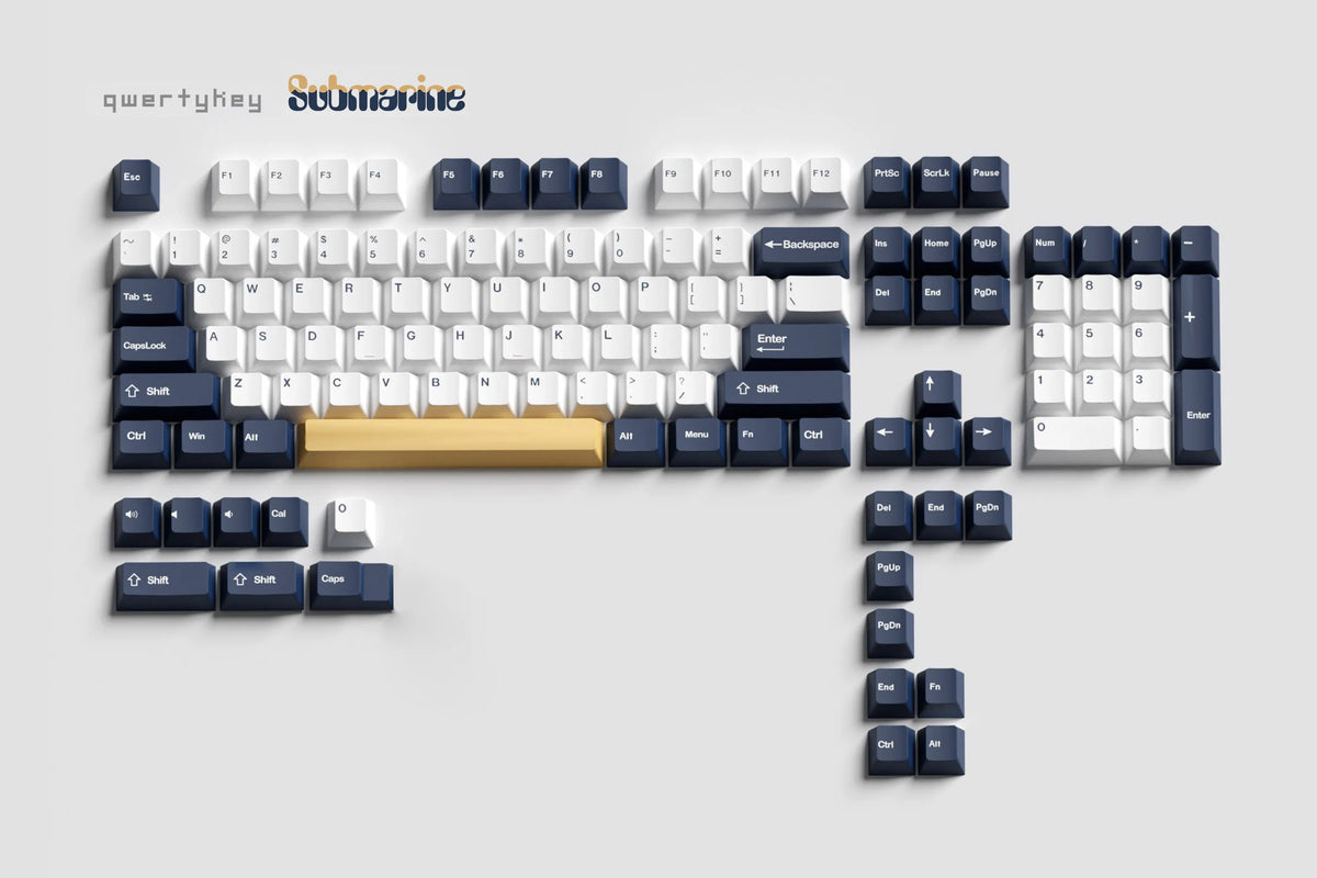 QWERTY Submarine Cherry profilú PBT double-shot keycap szett