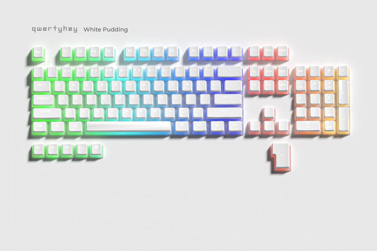 White Pudding áttetsző OEM profilú PBT keycap szett