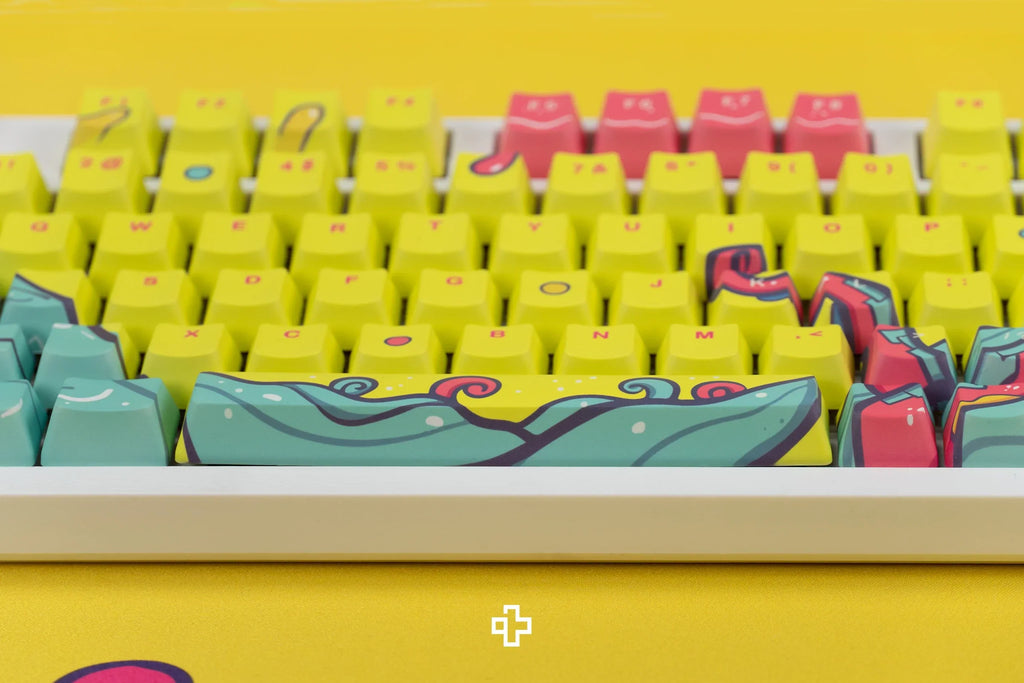 QwertyKey Octopus Yellow OEM profilú PBT keycap szett