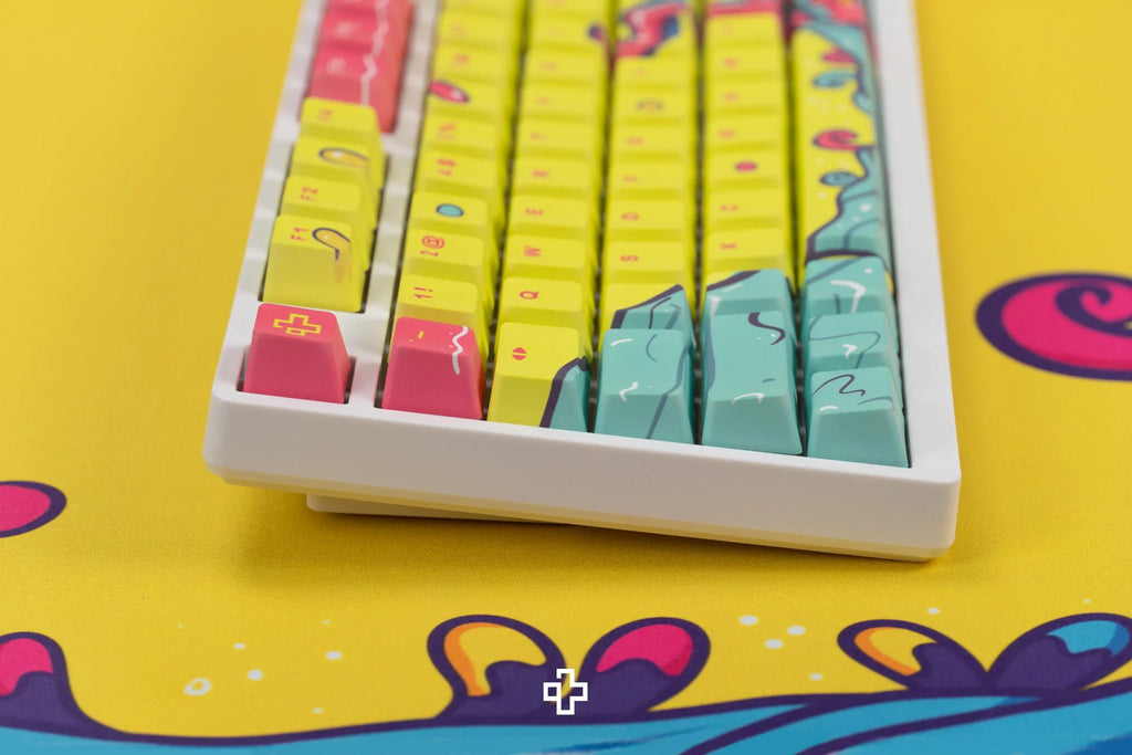 QwertyKey Octopus Yellow OEM profilú PBT keycap szett
