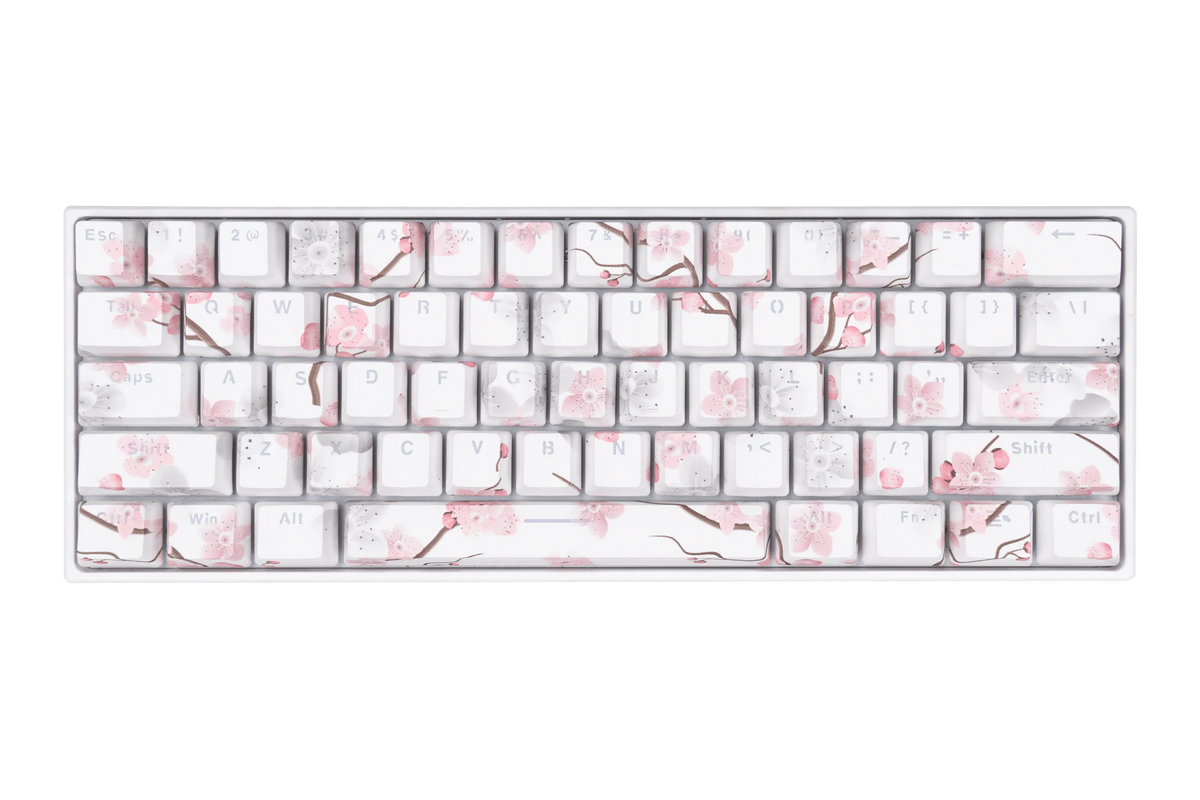 Sakura áttetsző OEM profilú ABS double-shot keycap szett
