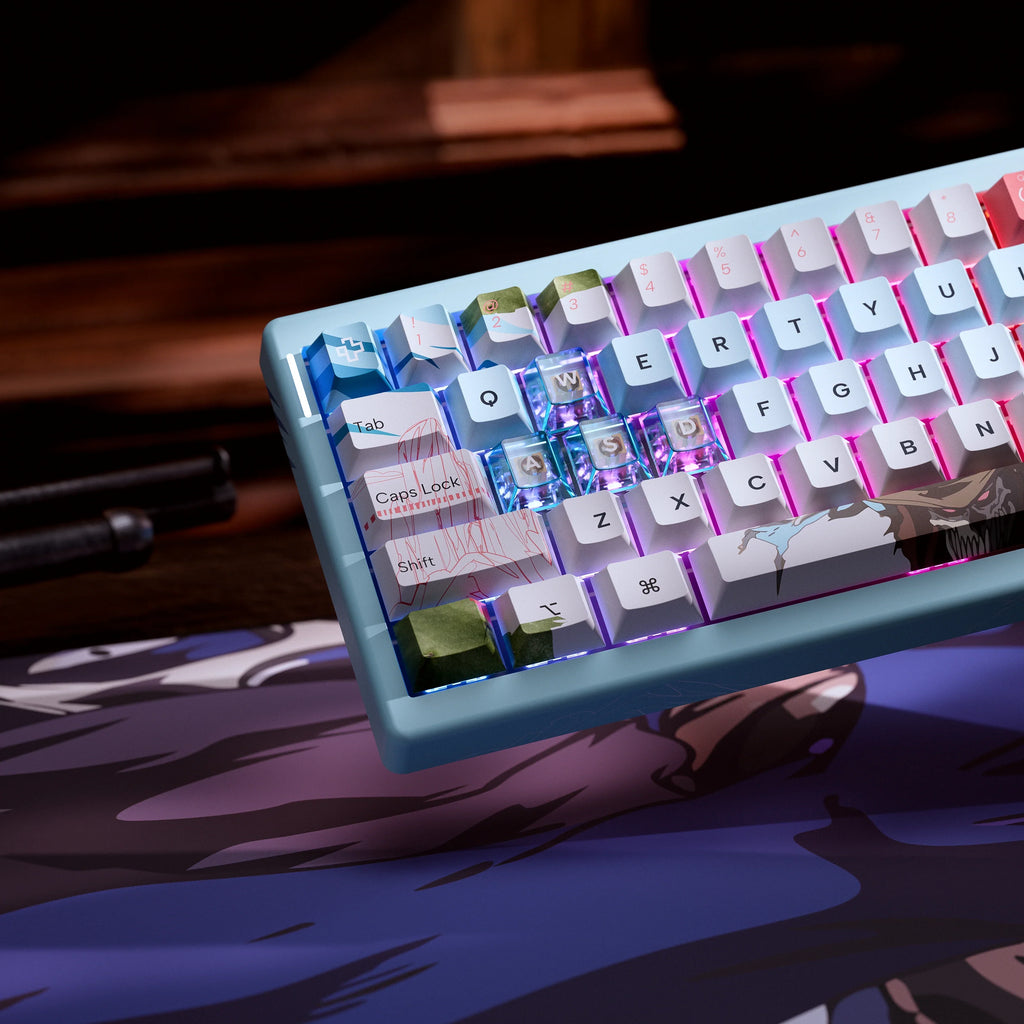 QwertyKey61 PRO Western – vezeték nélküli mechanikus gamer billentyűzet, hot-swap, Full RGB
