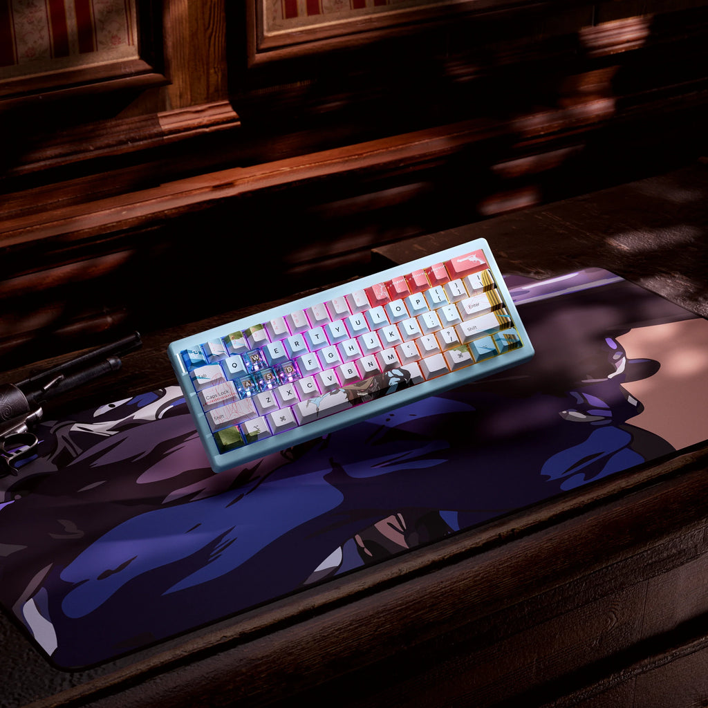 QwertyKey61 PRO Western – vezeték nélküli mechanikus gamer billentyűzet, hot-swap, Full RGB