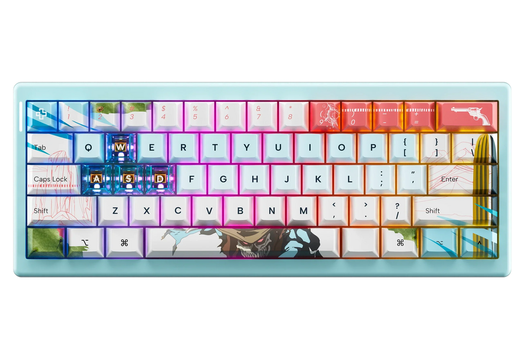 QwertyKey61 PRO Western – vezeték nélküli mechanikus gamer billentyűzet, hot-swap, Full RGB