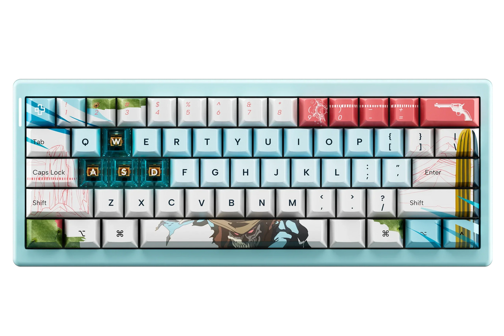 QwertyKey61 PRO Western – vezeték nélküli mechanikus gamer billentyűzet, hot-swap, Full RGB