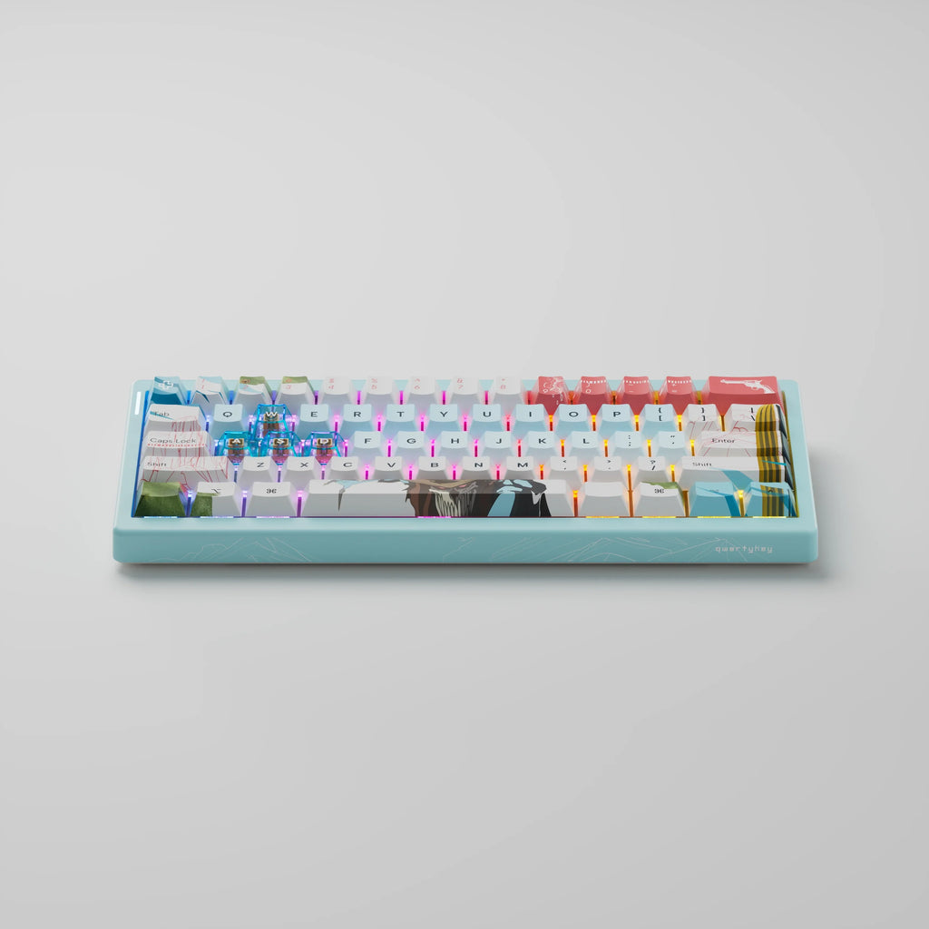 QwertyKey61 PRO Western – vezeték nélküli mechanikus gamer billentyűzet, hot-swap, Full RGB