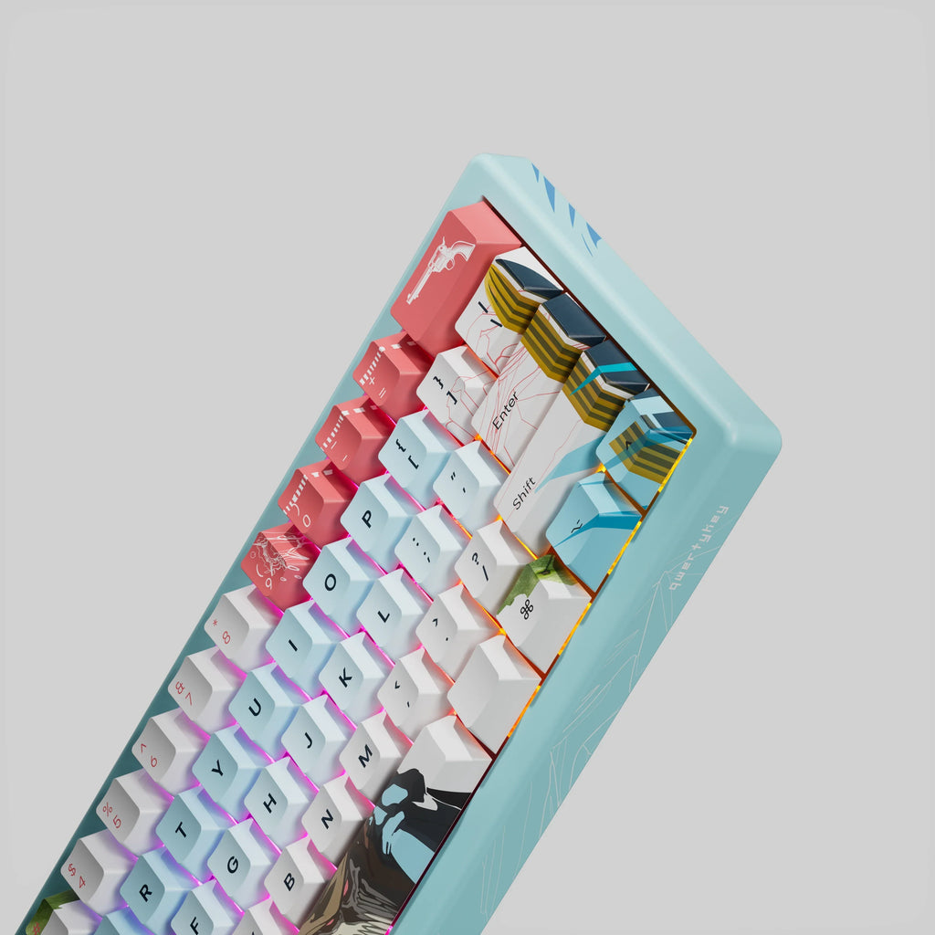 QwertyKey61 PRO Western – vezeték nélküli mechanikus gamer billentyűzet, hot-swap, Full RGB
