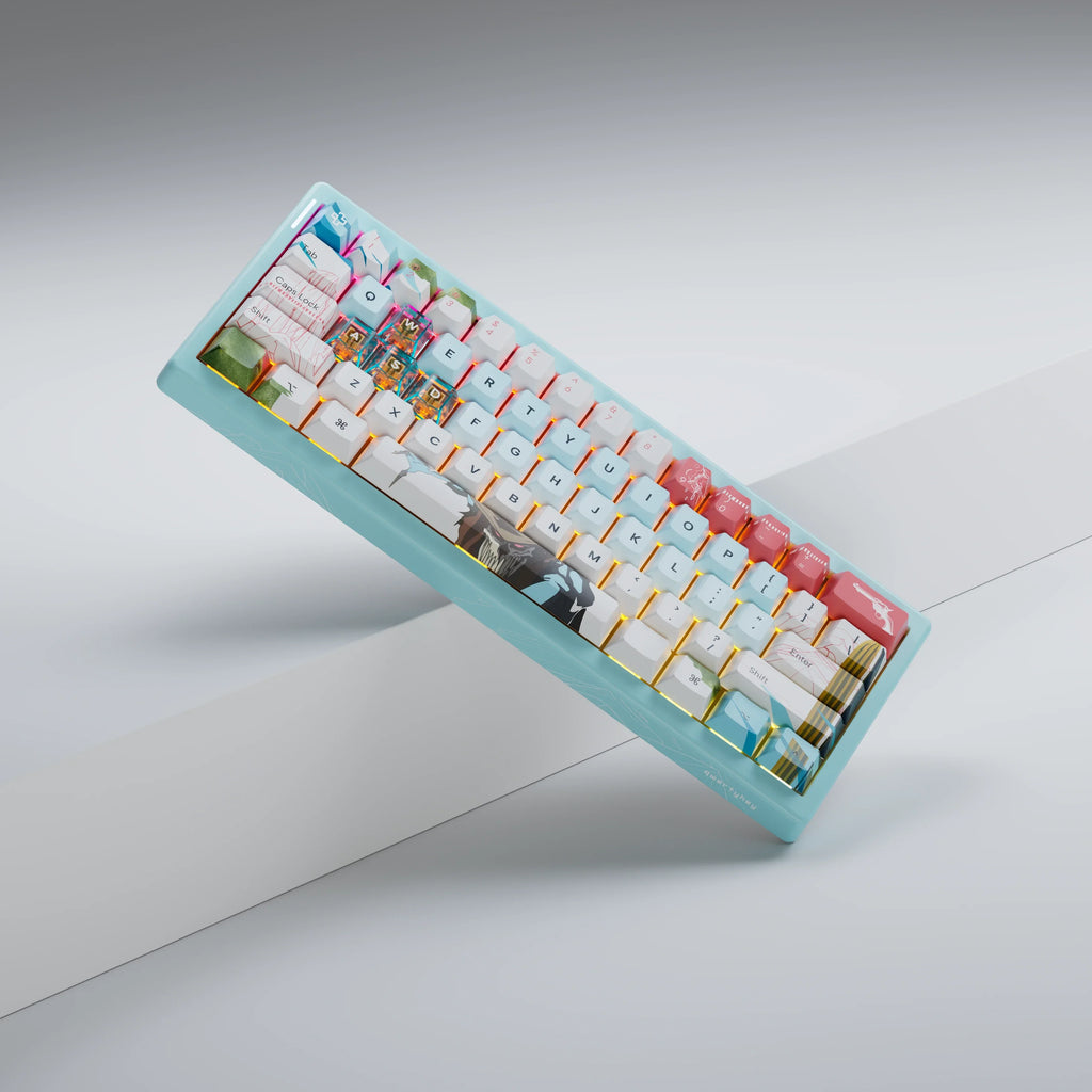 QwertyKey61 PRO Western – vezeték nélküli mechanikus gamer billentyűzet, hot-swap, Full RGB