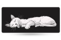 QwertyKey Black Cat gamer asztali egérpad, vízálló, varrott szélek, 4 mm, csúszásmentes gumitalp