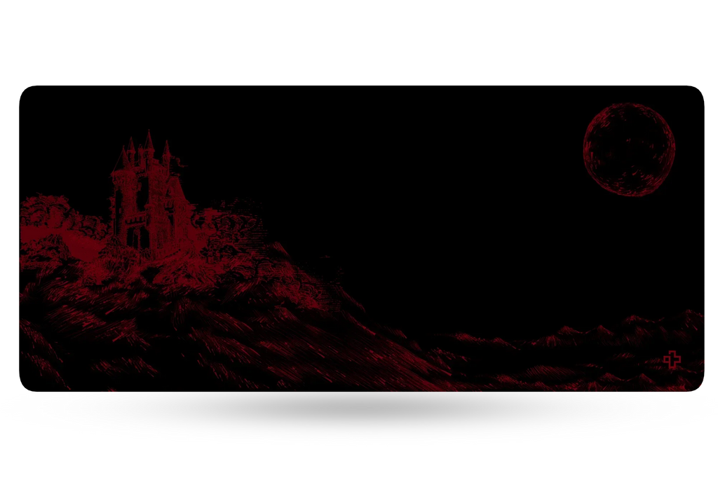 QwertyKey Dracula gamer asztali egérpad, vízálló, varrott szélek, 4 mm, csúszásmentes gumitalp