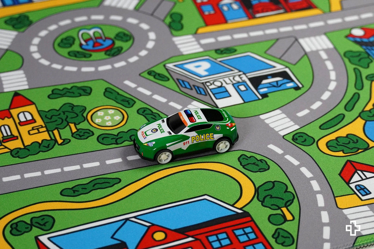 QwertyKey Nostalgia Busy Town gamer asztali egérpad, vízálló, varrott szélek, 4 mm, csúszásmentes gumitalp