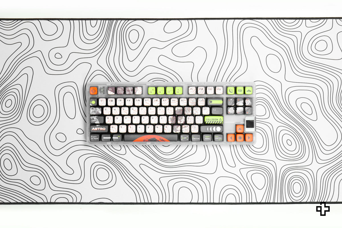 QwertyKey Astro Topographic gamer asztali egérpad, vízálló, varrott szélek, 4 mm, csúszásmentes gumitalp