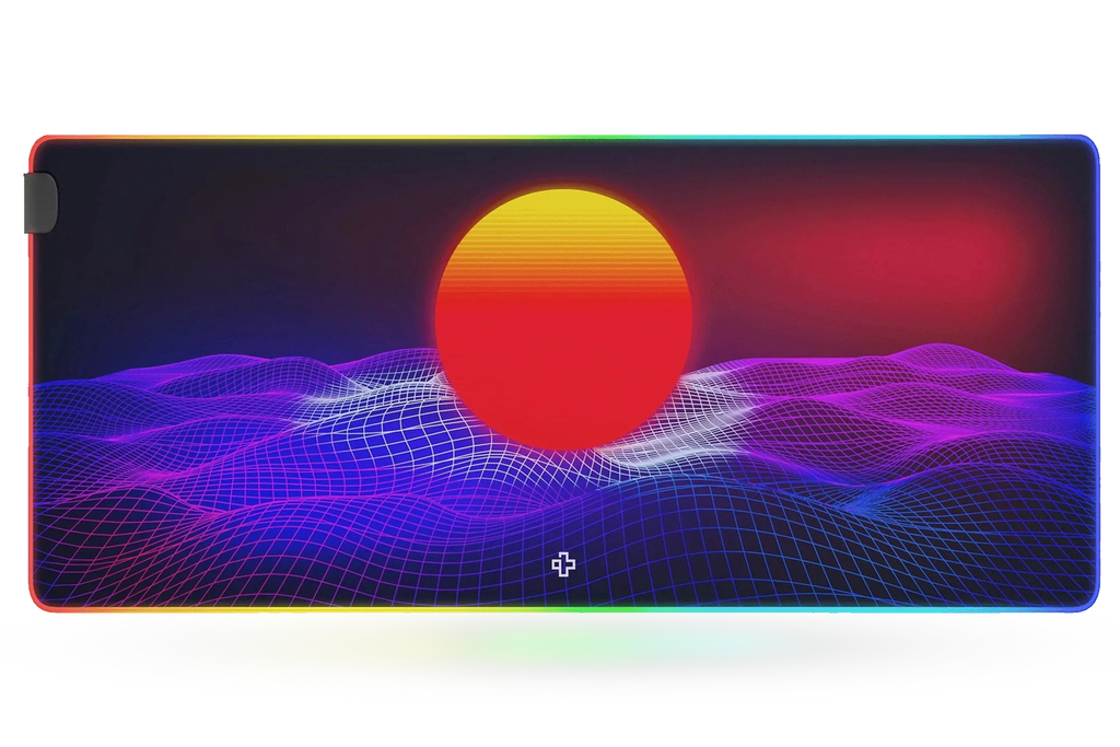 QwertyKey CyberWave V2 RGB gamer asztali egérpad, vízálló, varrott szélek, 4 mm, csúszásmentes gumitalp
