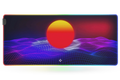 QwertyKey CyberWave V2 RGB gamer asztali egérpad, vízálló, varrott szélek, 4 mm, csúszásmentes gumitalp