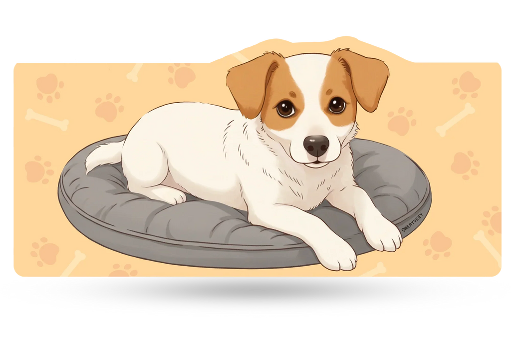QwertyKey Dog Joy gamer asztali egérpad, vízálló, varrott szélek, 4 mm, csúszásmentes gumitalp