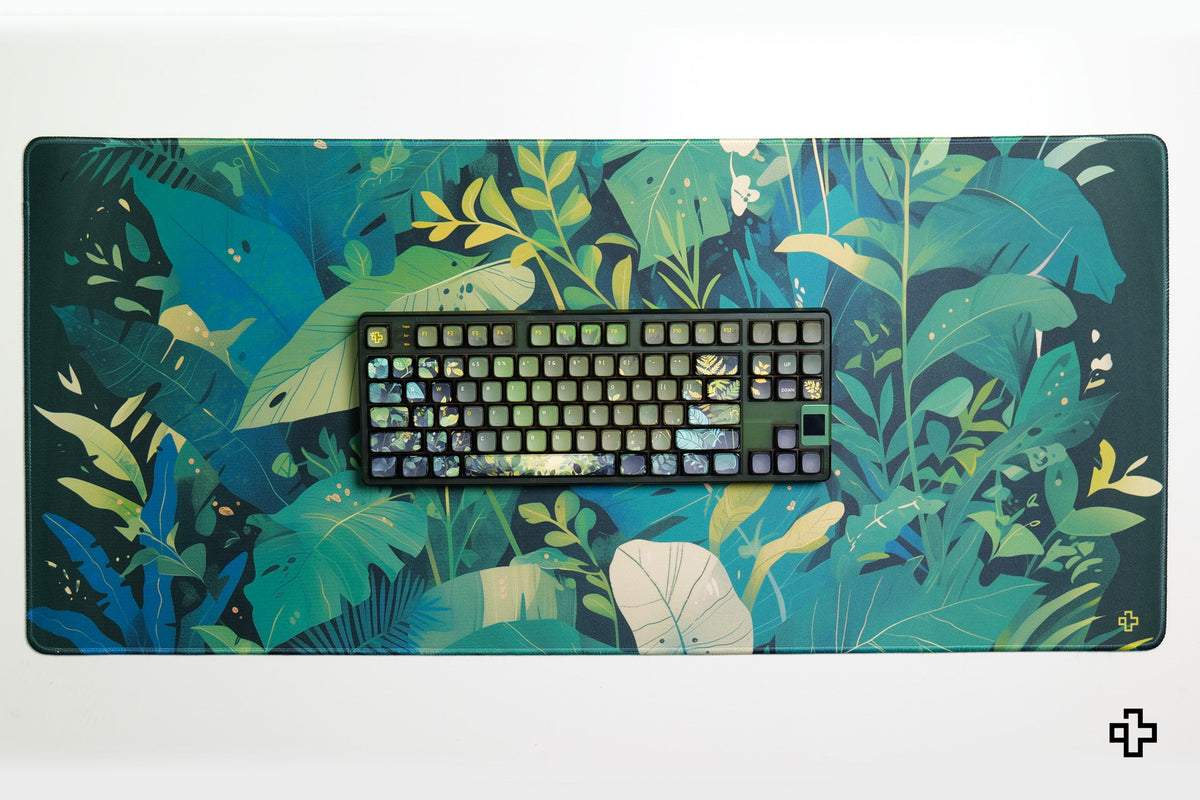 QwertyKey Leaf gamer asztali egérpad, vízálló, varrott szélek, 4 mm, csúszásmentes gumitalp