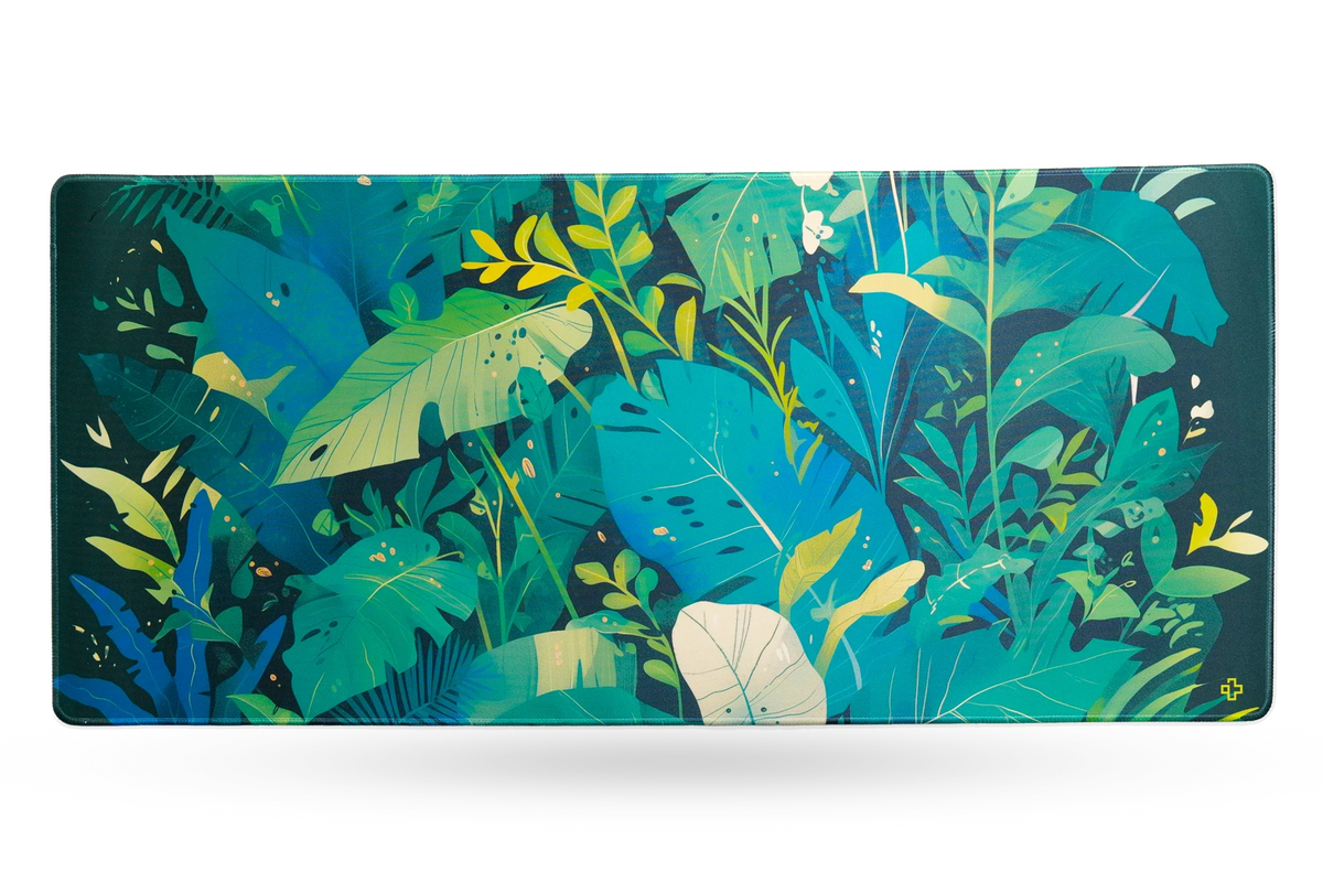 QwertyKey Leaf gamer asztali egérpad, vízálló, varrott szélek, 4 mm, csúszásmentes gumitalp