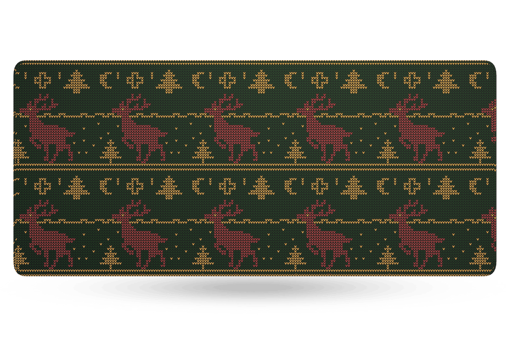 QwertyKey Christmas gamer asztali egérpad, vízálló, varrott szélek, 4 mm, csúszásmentes gumitalp